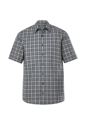 STHUGE, STHUGE CHECK SHIRT, HALF SLEEVE, BOXY FIT, KENT COLLAR, UP TO 8XL - Shirt - dark slate