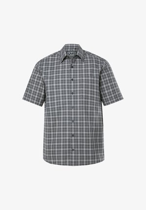 STHUGE, STHUGE CHECK SHIRT, HALF SLEEVE, BOXY FIT, KENT COLLAR, UP TO 8XL - Camisa - dark slate