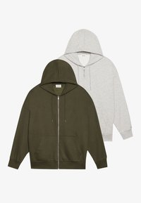 SUPER OVERSIZE ZIP UNISEX 2 PACK - Jaka ar rāvējslēdzēju - mottled light grey/khaki