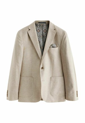 Next SLIM FIT TEXTURED LINEN BLEND - Blazer jacket - stone