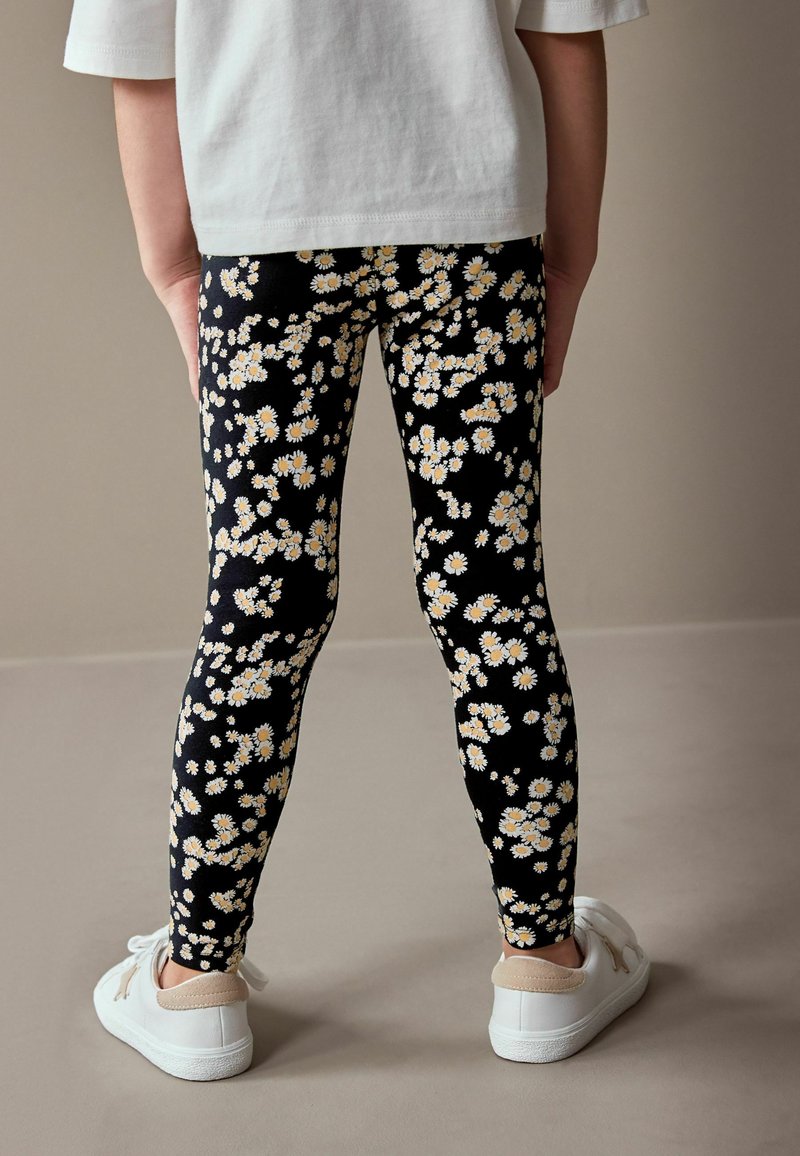 Next ANIMAL PRINT - Leggings - Byxor - black white daisy