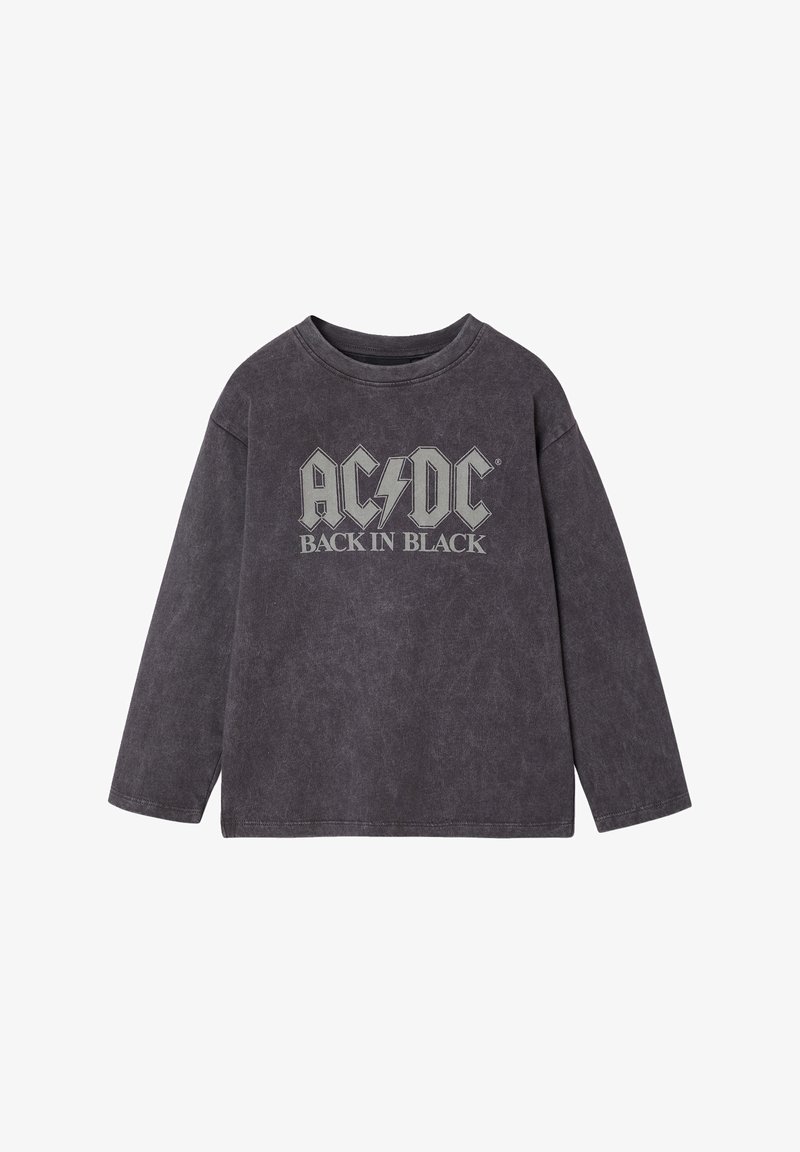 Langarmshirt in Anthrazitgrau mit einem Vintage AC/DC "Back in Black" Grafik in Hellgrau. Aus weichem Baumwollmix mit entspannter Passform.