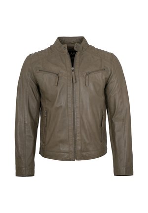 EVERETT - Lederjacke - dark sand