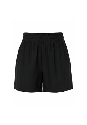 Short noir à taille élastique, coupe ample avec poches latérales, en tissu léger.