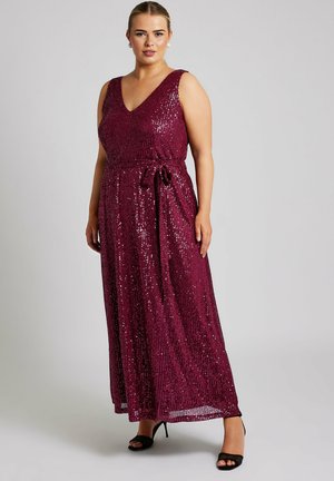 SEQUIN V-NECK - Occasion wear - burgundy