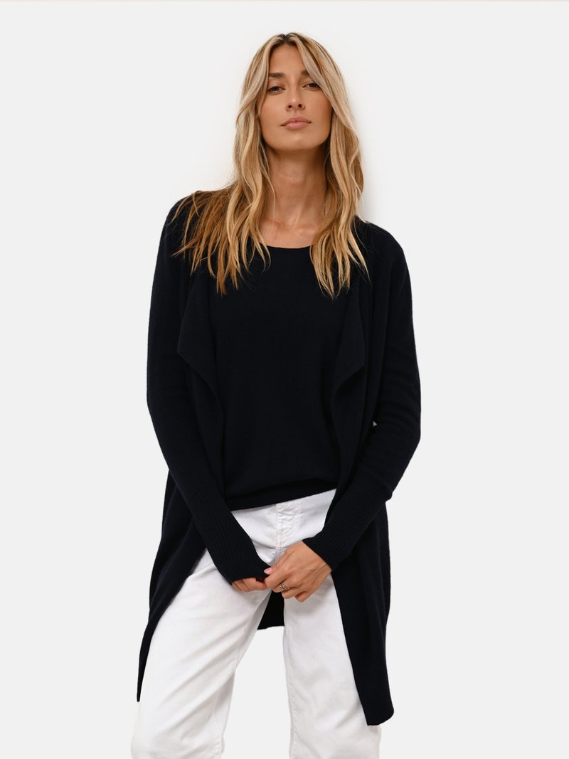 Just Cashmere Vest donkerblauw