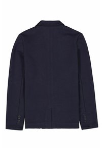 Giacca della marina con colletto strutturato, maniche lunghe e polsini con bottoni. Tessuto liscio con retro pulito e senza motivi o dettagli visibili.