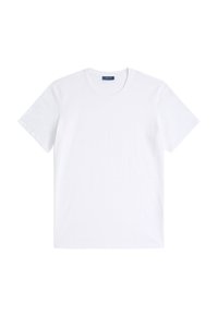 Witte katoenen t-shirt met een ronde hals en korte mouwen, met een gladde textuur en een eenvoudig ontwerp, ideaal voor casual dresscode.