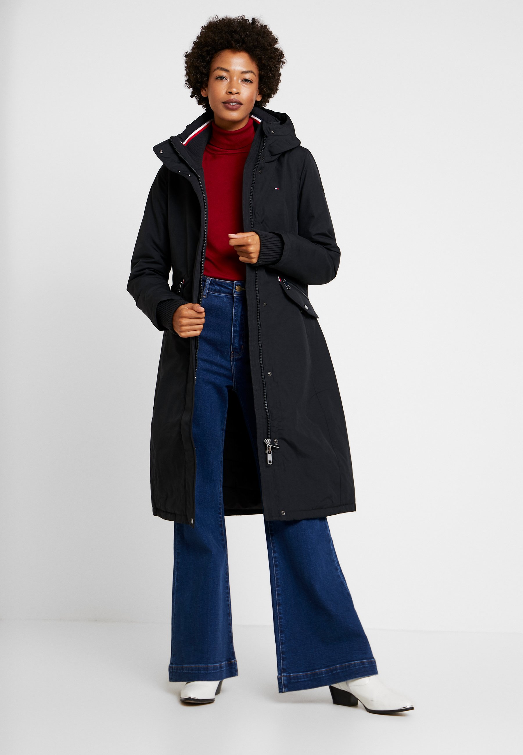tommy jeans long padded hooded coat