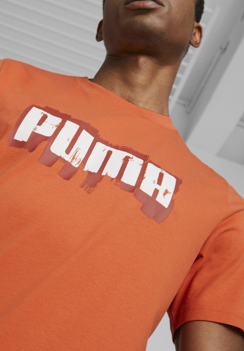 Puma GRAPHICS WORDING T - T-shirt con stampa - chili powder
