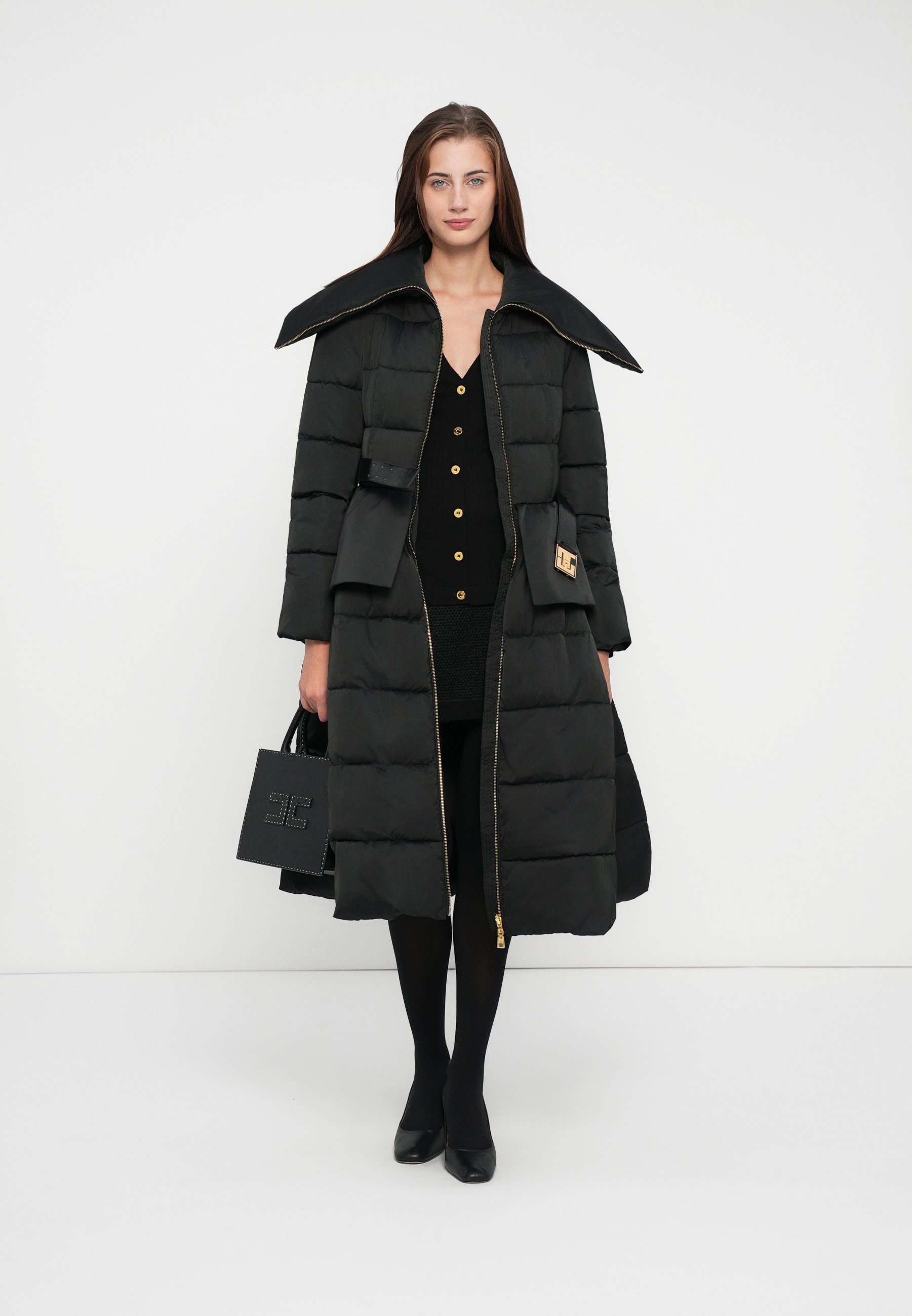 Elisabetta Franchi WOMEN S PADDED JACKET WITH BELT - Winter coat