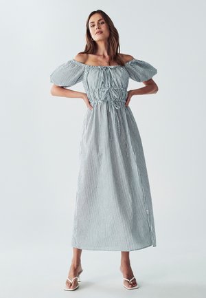 WILLA LIVVI MIDI - Vapaa-ajan mekko - emerald stripe