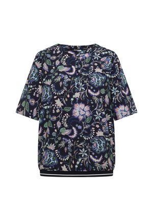 Cecil, KURZARM BLUSE MIT RUNDHALS UND PRINT - Blouse - urban dark blue