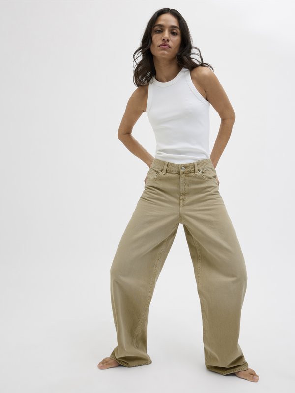JXTOKYO WIDE JEANS - Wide Leg - desert dust3