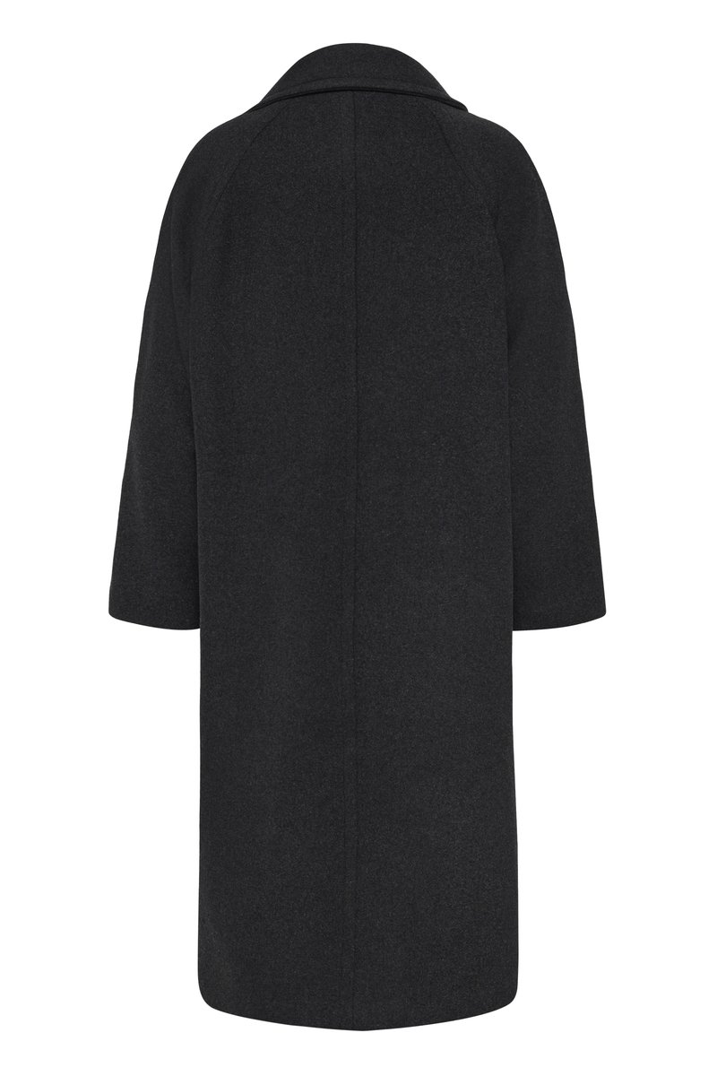 EDITION - Manteau long en laine mélangée avec ceinture - Noir