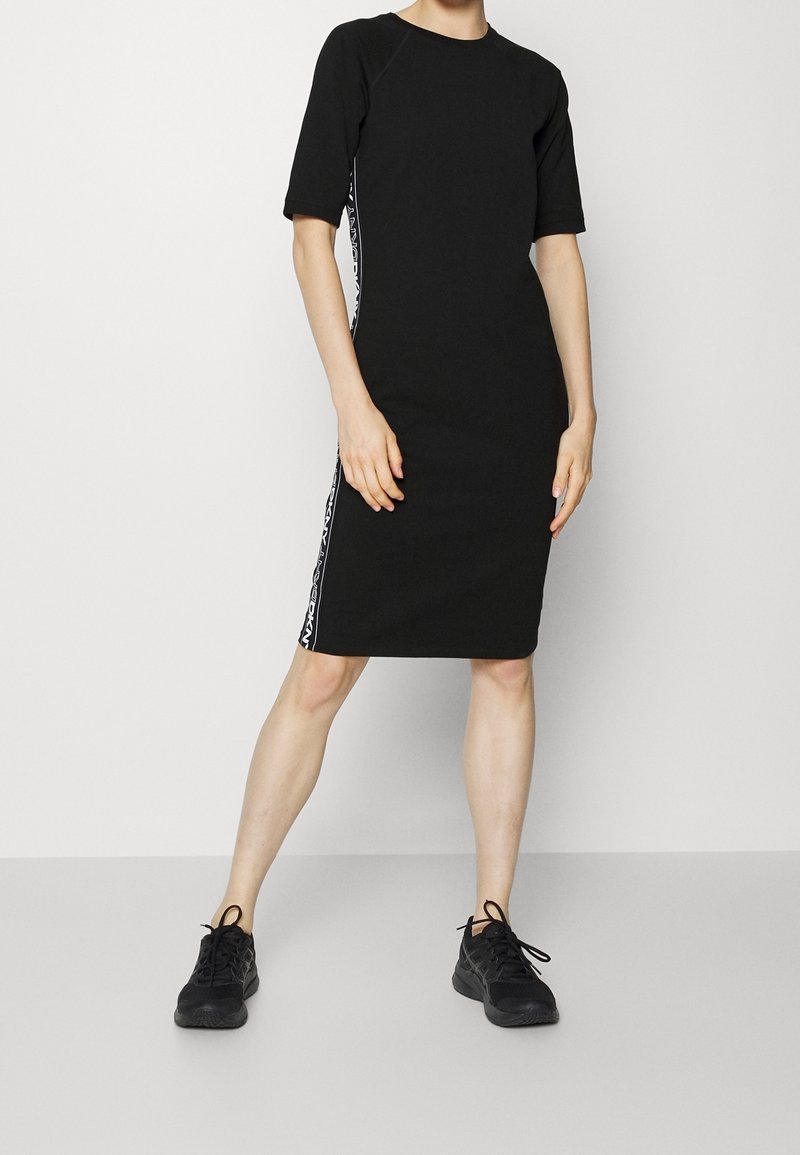 dkny jersey dress - black Embroidered Shirt Dress