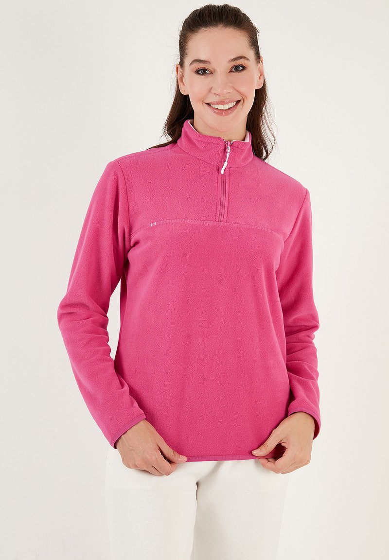 LELA HIGH COLLAR - Polárpulóver - pink