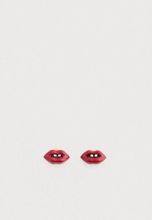 LIPS STUD EARRINGS - Oorbellen - gold-coloured/red