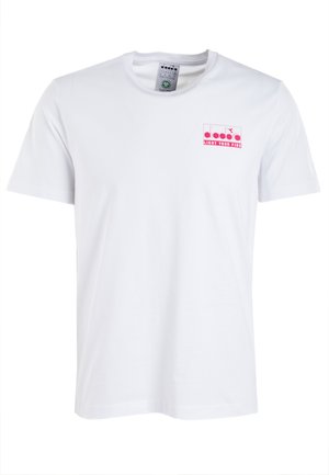 Diadora LIGHT YOUR FIRE - T-shirt con stampa - bianco ottico/rosa bietola