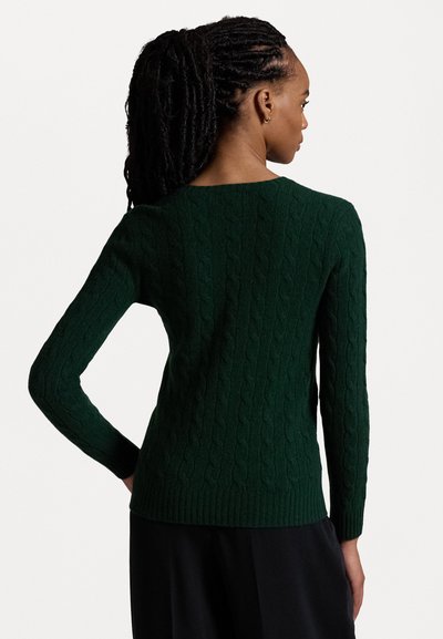 Polo Ralph Lauren CABLE KNIT WOOL CASHMERE JUMPER - Pullover - moss agate