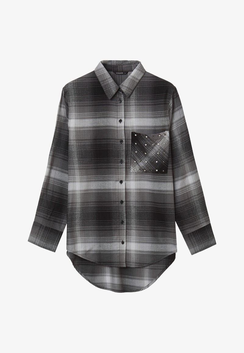 Calliope QUADRI STRASS - Camicia - var grigio