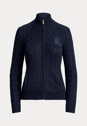 Lauren Ralph Lauren, CABLE-KNIT FULL-ZIP MOCKNECK SWEATER - Gilet - lauren navy