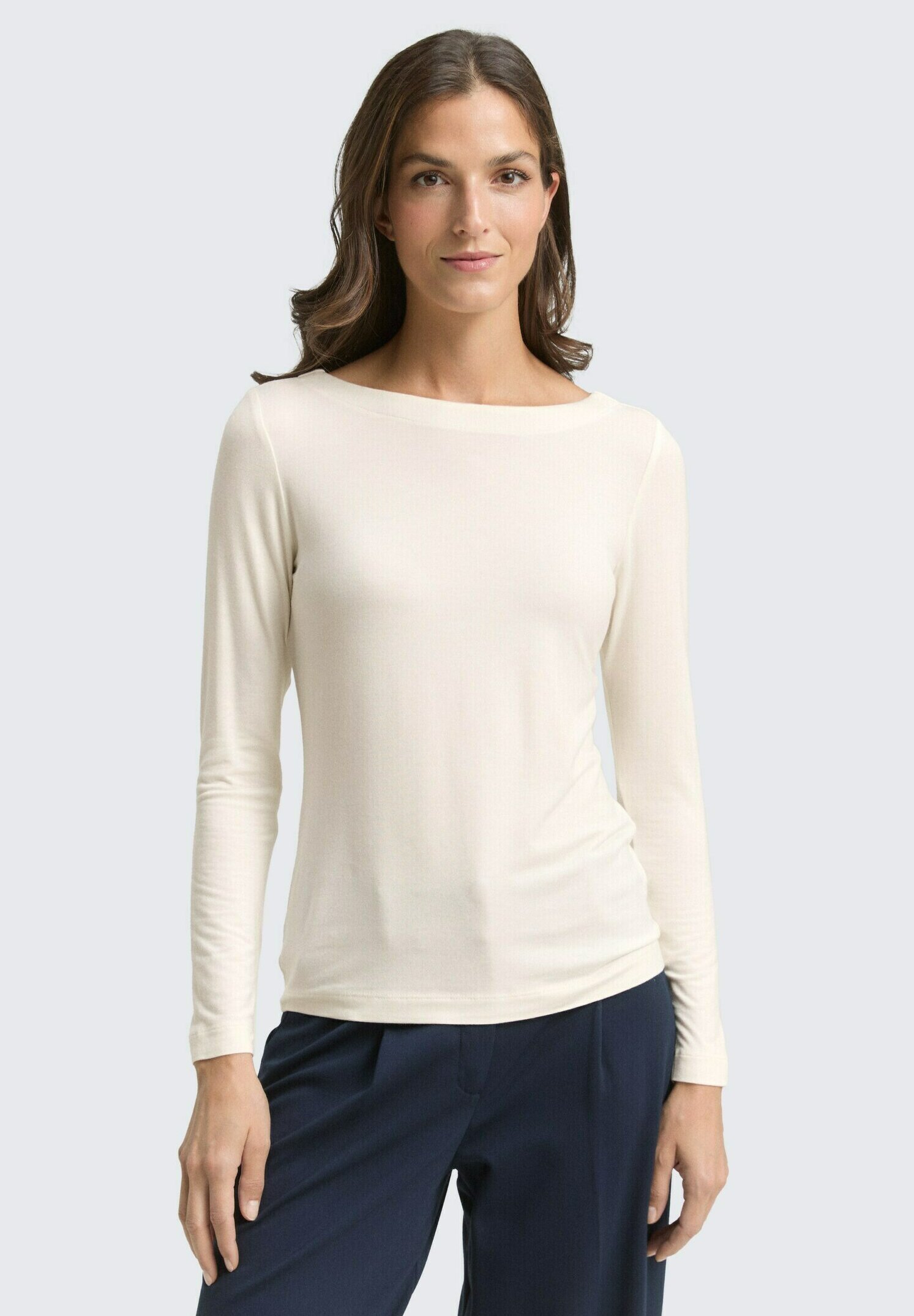 Maglietta A Maniche Lunghe Donna Tom Tailor - Slim Fit, Morbido Misto Cotone Modal, Taglie Da XS A 3XL