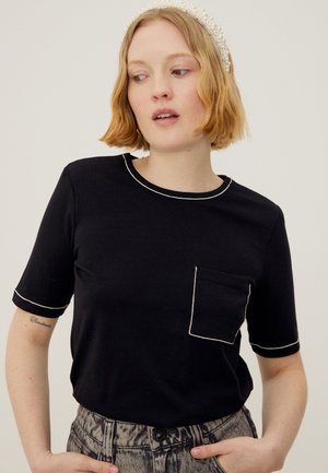 Anna Field Basic póló - black/egret