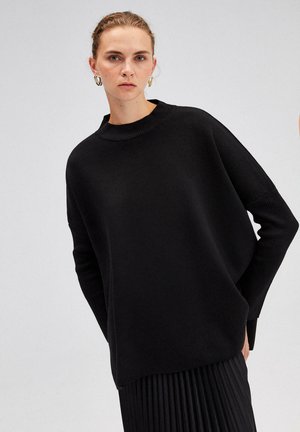 DROP SHOULDER - Jumper - black