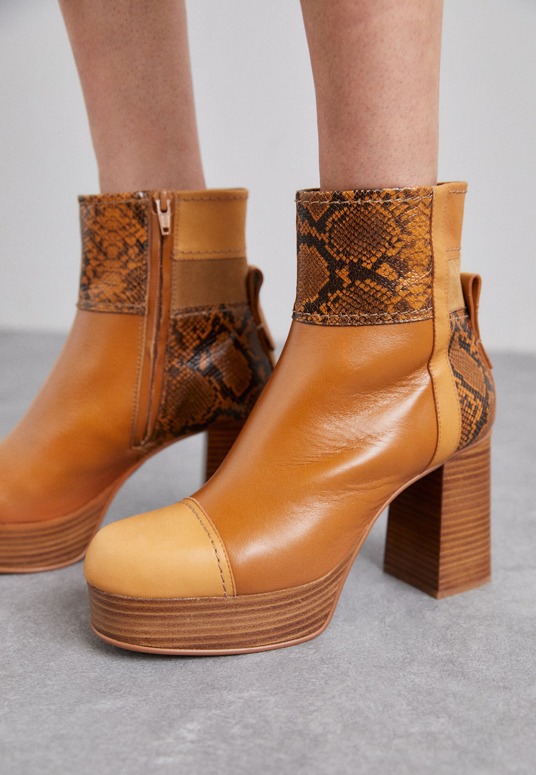 bottines plateforme fermeture éclair