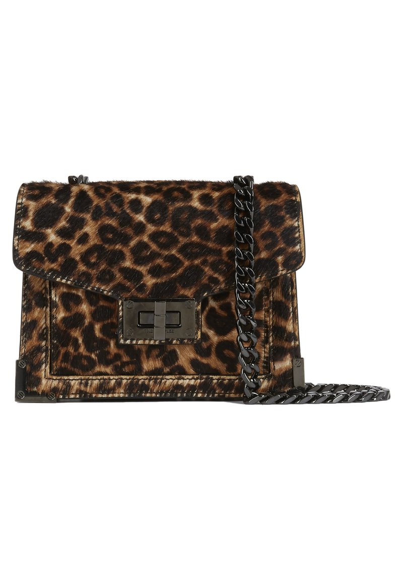The Kooples SAC EMILY CHAINE CUIR POULAIN LEOPARD Sac à main