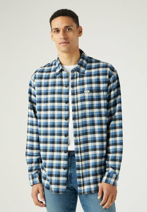 Camicia Wrangler Uomo In Stile Western | Bottoni A Pressione | Tasche Con Patta | Tessuto Dobby | Autentico Look Cowboy