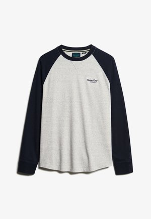 Superdry & Co ESSENTIAL LOGO - Maglietta a manica lunga - grey fleck marl eclipse navy