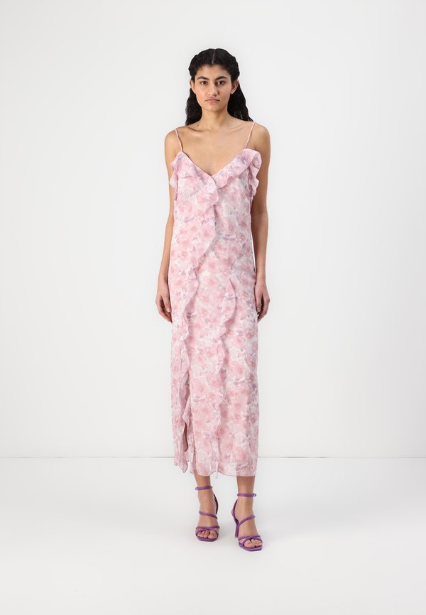 VIARIVA FRILL STRAP MIDI DRESS - Occasion wear - cloud dancer