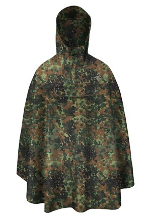 UNISEX WASSERDICHTER REGENPONCHO MIT KAPUZE UND REFLEKTOR - Regenjacke / wasserabweisende Jacke - flecktarn