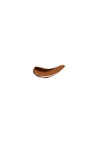 Brun creme eller væskeprøve, glat tekstur, langstrakt form, blank finish, fremstår på en hvid baggrund.
