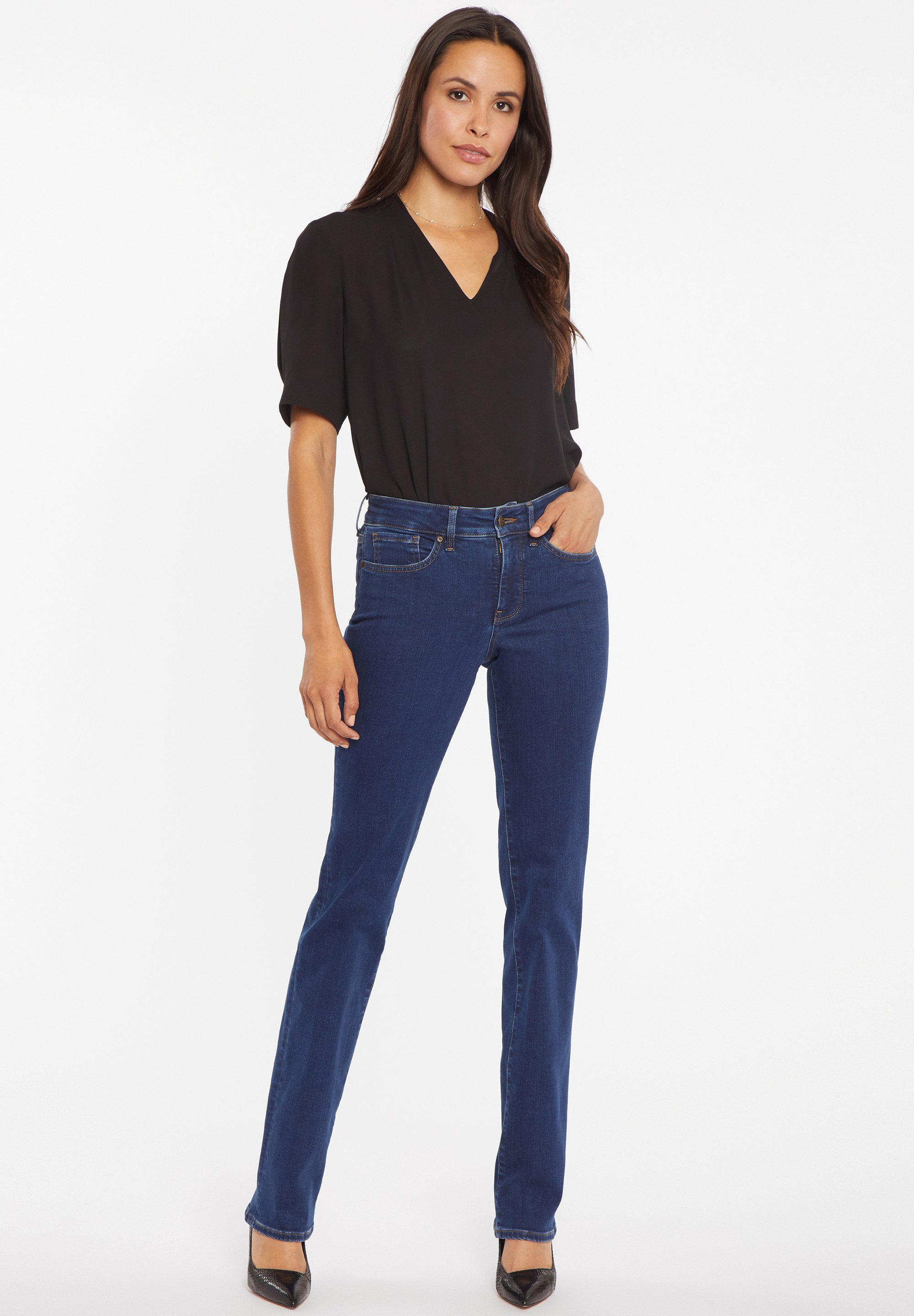 NYDJ Damen Jeans Marilyn Straight – Mit Lift-Tuck-Technologie, Figurschmeichelnd, Größe Kleiner Wählen