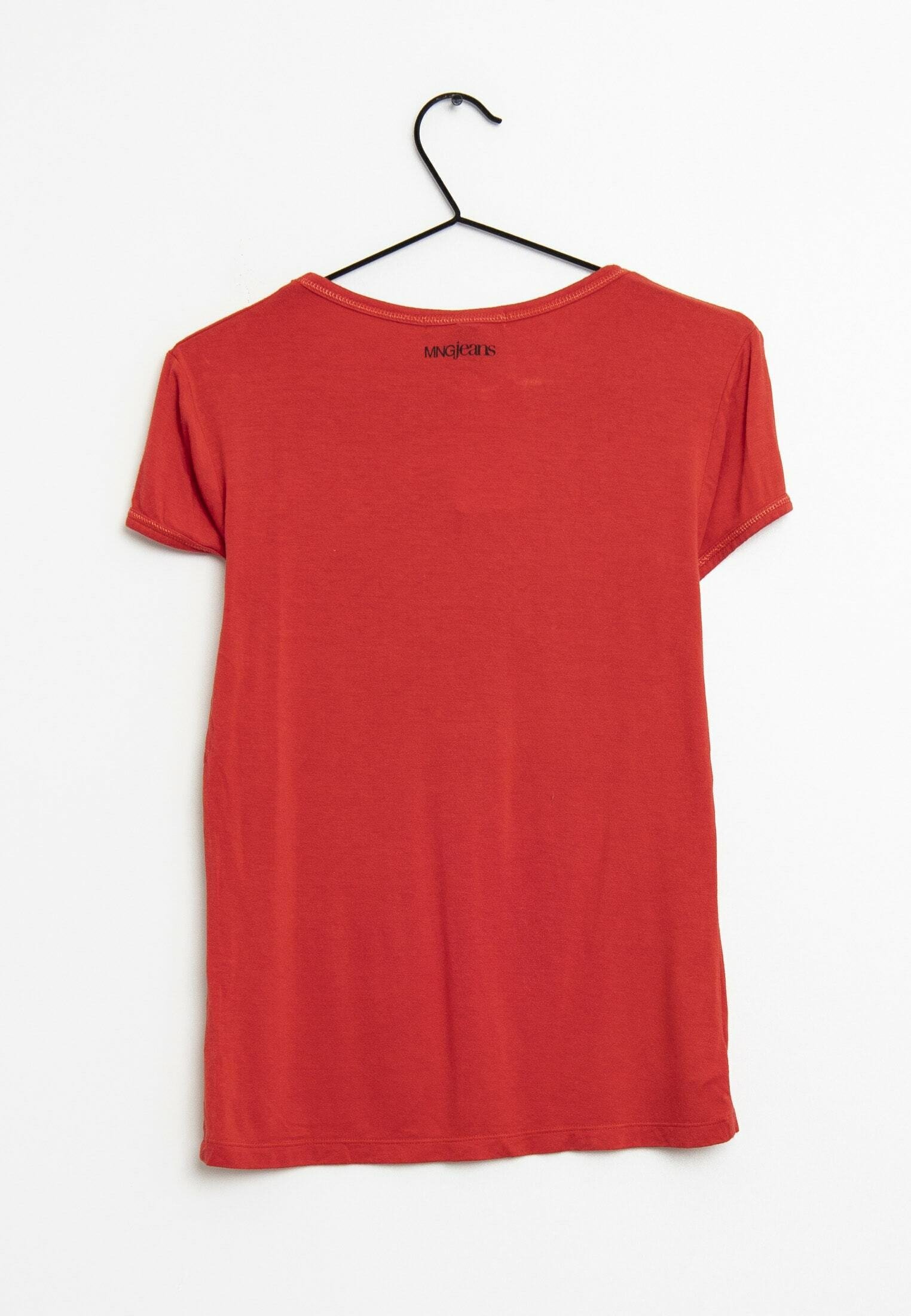 Mango Print T-shirt - red - (Pre-owned 