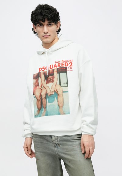 Dsquared2 RELAX FIT HOODIE - Melegítőfelső - white
