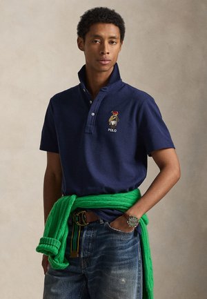 CUSTOM SLIM FIT POLO BEAR MESH POLO - Pólóing - newport navy