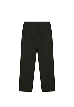 Massimo Dutti FLOWING STRAIGHT-LEG LINEN TROUSERS - Bukser - black