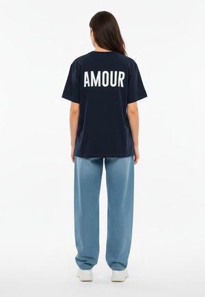 AMOURTEXT BACK HEAVYWEIGHT - T-shirt print - dark blue