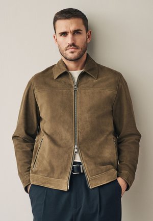Next REGULAR FIT -  ZIP THROUGH   - Leather jacket - tan brown