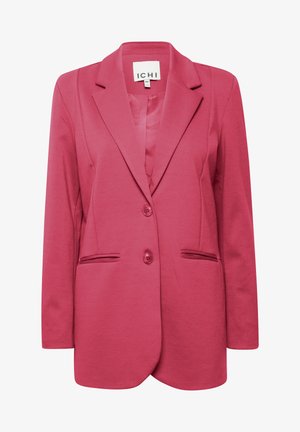 Rosa blazer med skräddarsydd passform, enkelknäppning, notchade slag och två framfickor. Tillverkad av mjukt, stretchigt tyg.