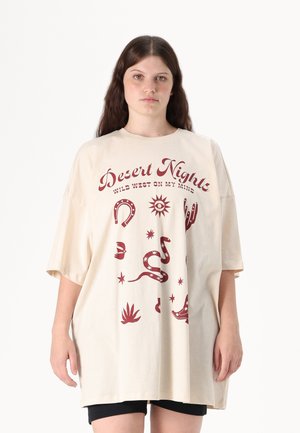 CURVY DESERT NIGHTS - Print T-shirt - sand