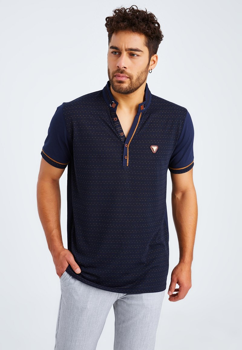 Herren T-Shirts basic | Leif Nelson T-Shirt print blau - RH08427 Herren T-Shirts basic | Leif Nelson T-Shirt print blau - RH08427