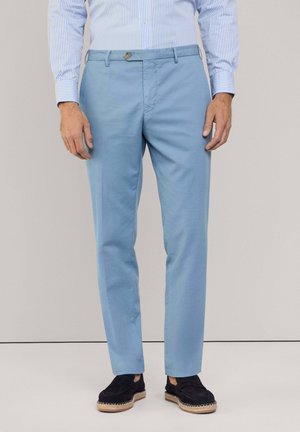 REGULAR FIT COTTON LINEN - Chinos - light thames blue