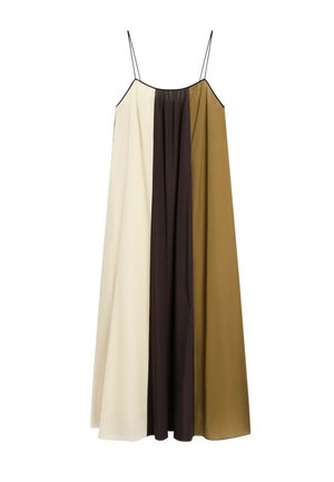 Massimo Dutti, FLOWING STRAPPY MIDI DRESS - Maxi-jurk - dark brown