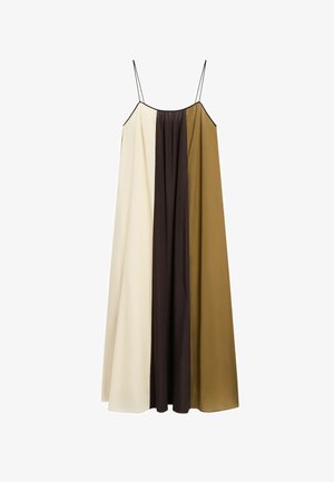 Massimo Dutti, FLOWING STRAPPY MIDI DRESS - Maxi-jurk - dark brown