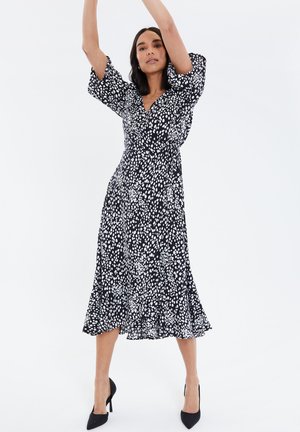 SODA WRAP - Freizeitkleid - black polka dot